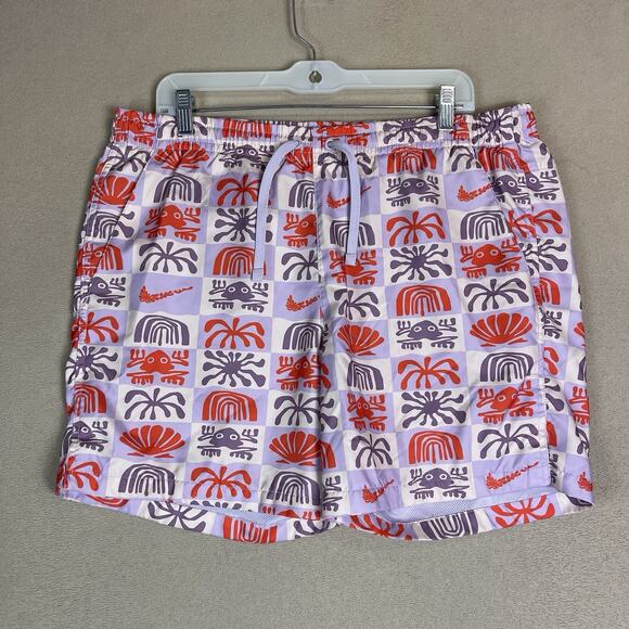 Nike Swim Short Mens M Multicolor Woven Flow Lined Drawstring Waist Regular Fit - Picture 1 of 13